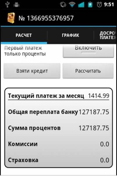 Кредитный калькулятор на платформе Андроид